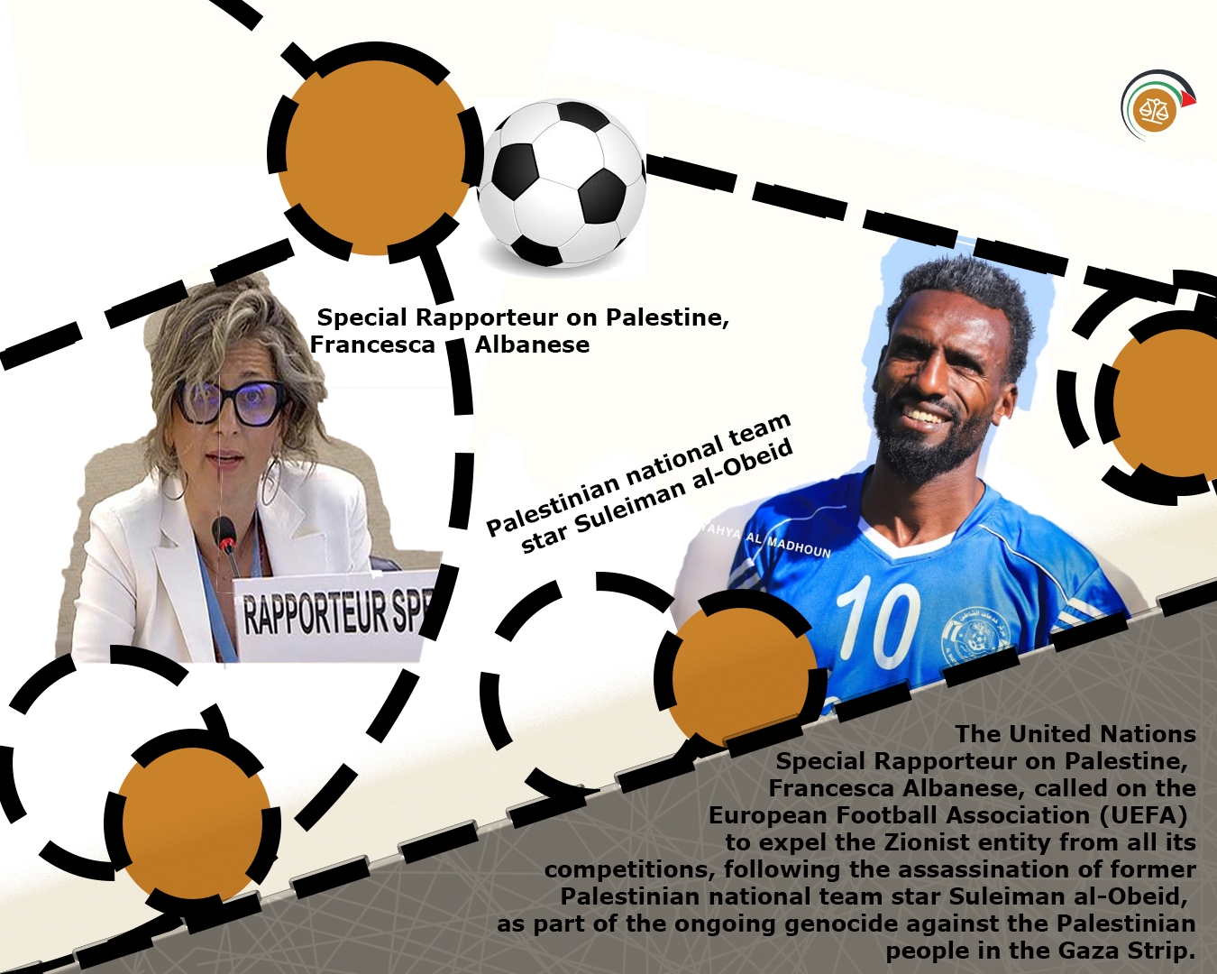 Francesca Albanese (4) calls on UEFA to expel the Zionist entity after the assassination of the "Palestinian Pelé."